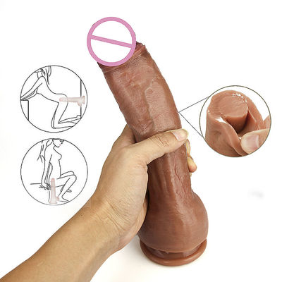 Dildo enorme sexy molle di Toy Skin Feeling Realistic Penis del sesso del dildo di doppio strato